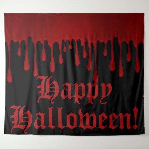 Dripping Red Satin Blood Drips Halloween Party Tapestry
