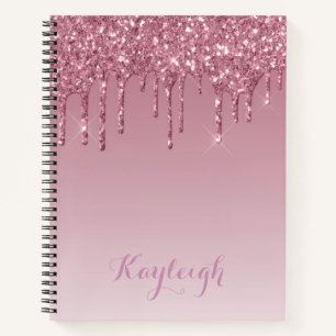 Dripping Rose Glitter Rose Ombre Notebook