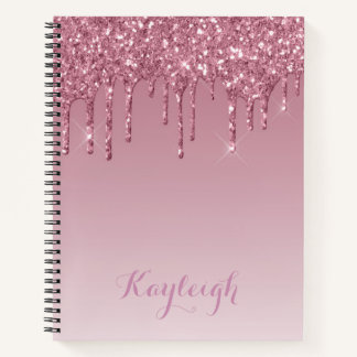 Dripping Rose Glitter Rose Ombre Notebook
