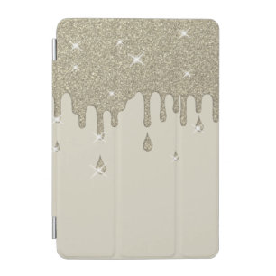 Dripping Silver Glitter Effect & Sparkles iPad Mini Cover