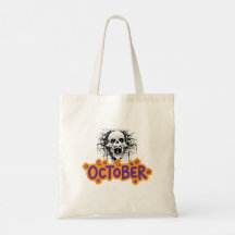Dripping Skull October Halloween Tote Bag