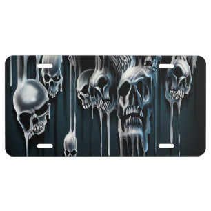 Dripping Skulls 1 License Plate