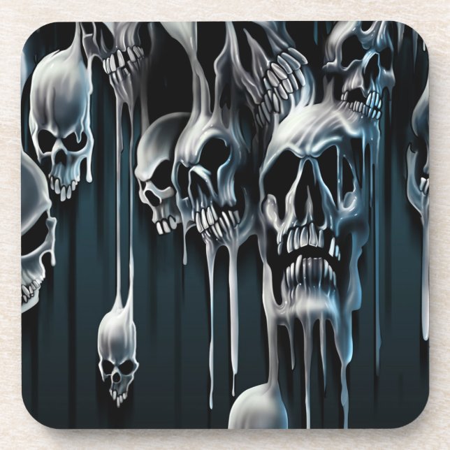 Dripping Skulls Beverage Coaster (Front)