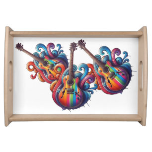 Dripping Sound Wood Wall Art Serving Tray