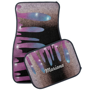 Dripping Street Glitter Monogrammed Car Floor Mat