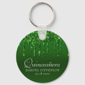Dripping Taupe Glitter | Champagne Gold Shower Keychain (Back)