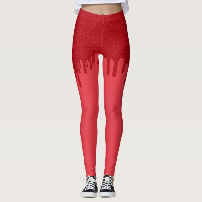 Dripping Tomato Red Event Leggings – Customizable (Front)