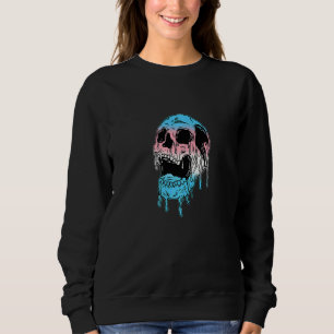 Dripping Trans Pride Skull Transgender LGBT Premiu Sweatshirt