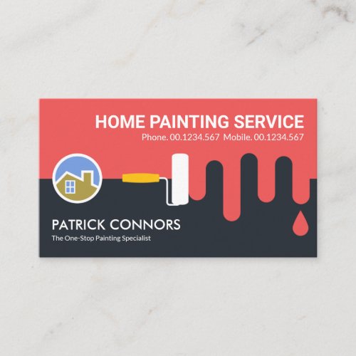 Dripping Wall Paint Roller Brush Painting Business Card
