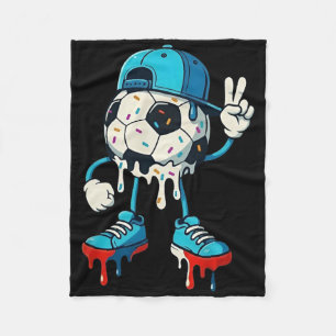 Drippy Soccer Ll Peace Hand Cool Street Art Design Fleece Blanket