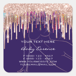 Drips Body Shaping Soap Balm Cosmetic Blue Navy Square Sticker