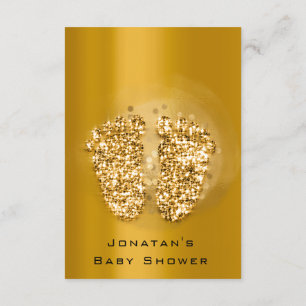 Drips Glitter Baby Shower Feet Gold VIP Girl Boy Invitation