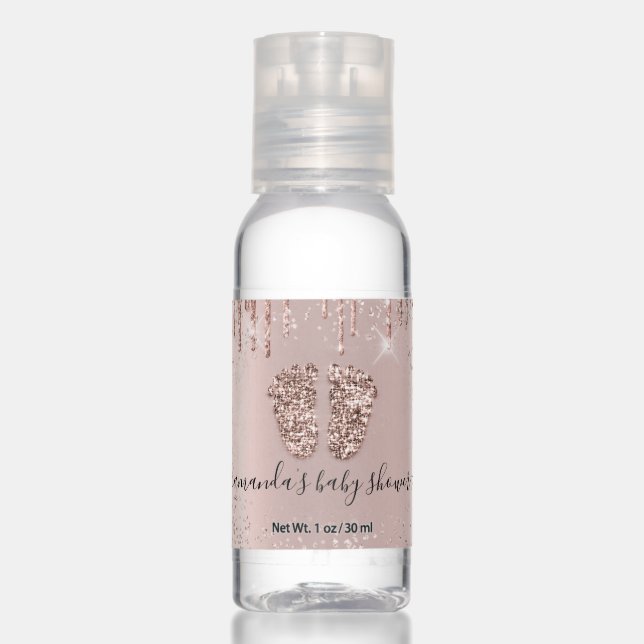 Drips Glitter Feet Baby Shower Baby Girl Boy Hand Sanitizer (Front)