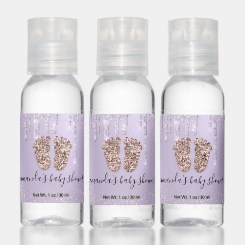 Drips Glitter Feet Baby Shower Girl Boy Purple Hand Sanitizer