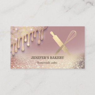 Drips glittery modern body butter product business card