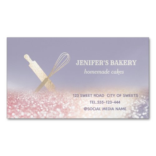 Drips glittery modern body butter product business card magnet