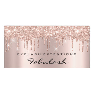 Drips Rose Spark Gold Beauty Salon Lash Makeup Door Sign