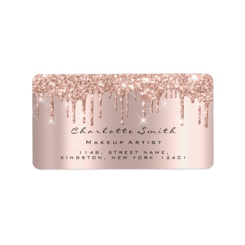Drips RSVP Rose Gold Sparkly Glitter Makeup Bridal Label