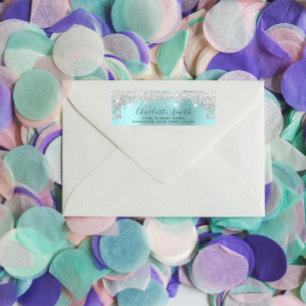 Drips Silver Gray Royal Blue RSVP Bridal Label