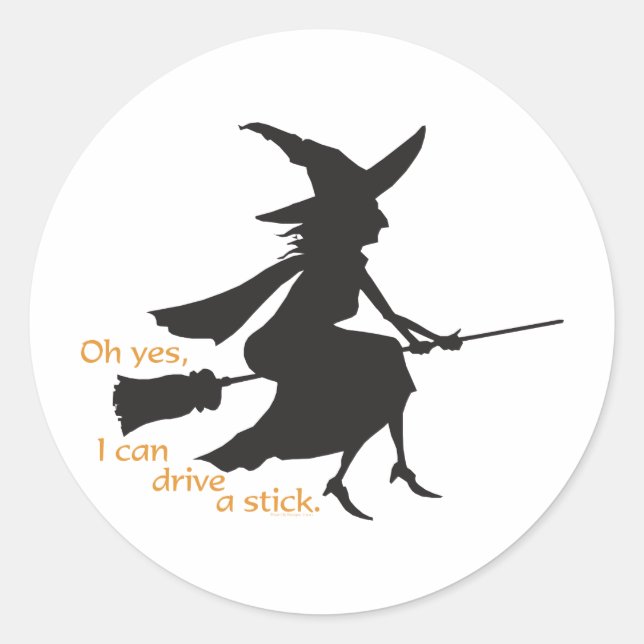 Drive a Stick Classic Round Sticker (Front)