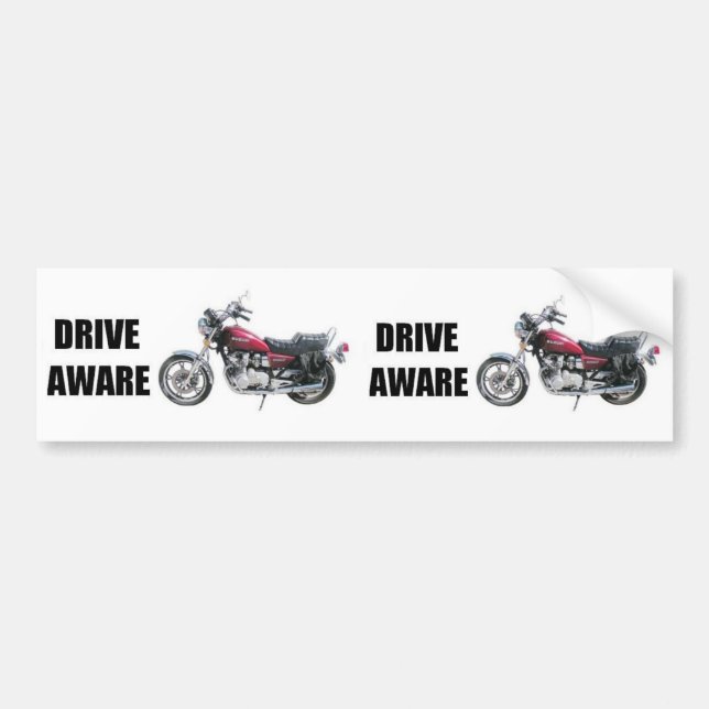 Drive Aware - Motorcycle Bumper Sticker (Front)