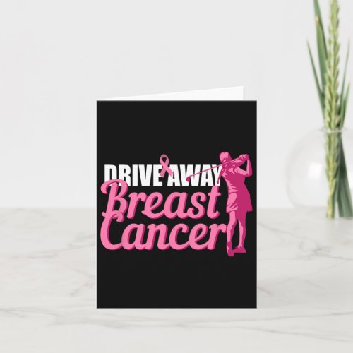 Drive Away Breast Cancer Awareness Golf Pink Ribbo Card