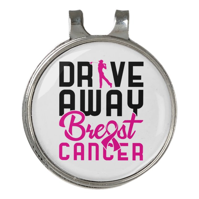 Drive Away Breast Cancer Golfing Golf Golfer Golf Hat Clip (Front)