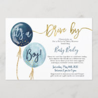 Drive by Baby shower boy Invitation