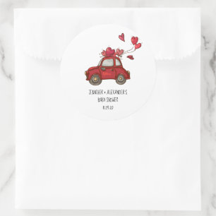 Drive-by Baby Shower Classic Round Sticker
