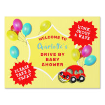 Drive By Baby Shower Cute Car Gender Neutral
