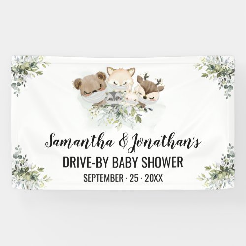 Drive_by Baby Shower Forest Animals Banner