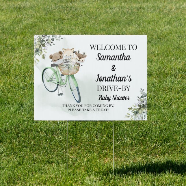 Drive-by Baby Shower forest animals Sign (Insitu)