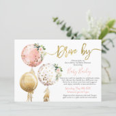 Drive by Baby shower girl Invitation (Standing Front)