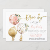 Drive by Baby shower girl Invitation (Front/Back)