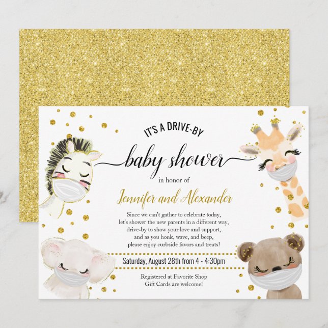 Drive-by Baby Shower Invitation (Front/Back)