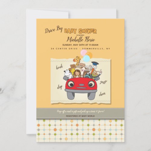 Drive by Baby Shower Invitation