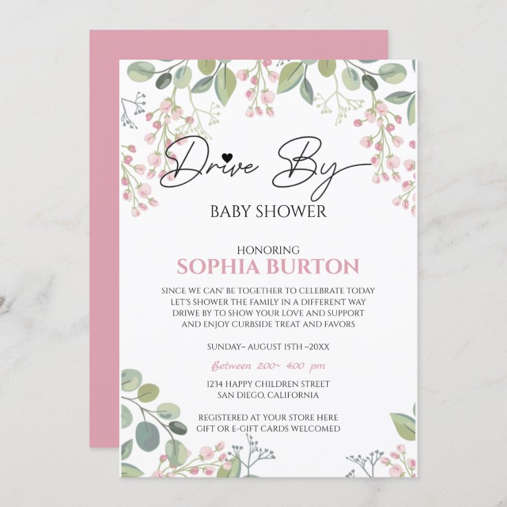 Drive By Baby Shower Invitation Zazzle