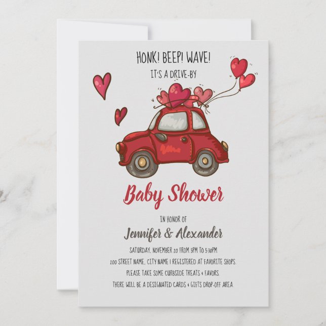 Drive-by Baby Shower Invitation (Front)
