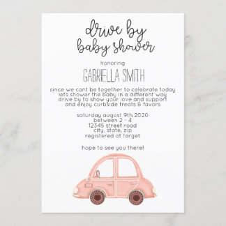 Drive By Baby Shower Invitation