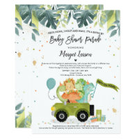 Drive By Baby Shower Invitation Dinosaur Shower