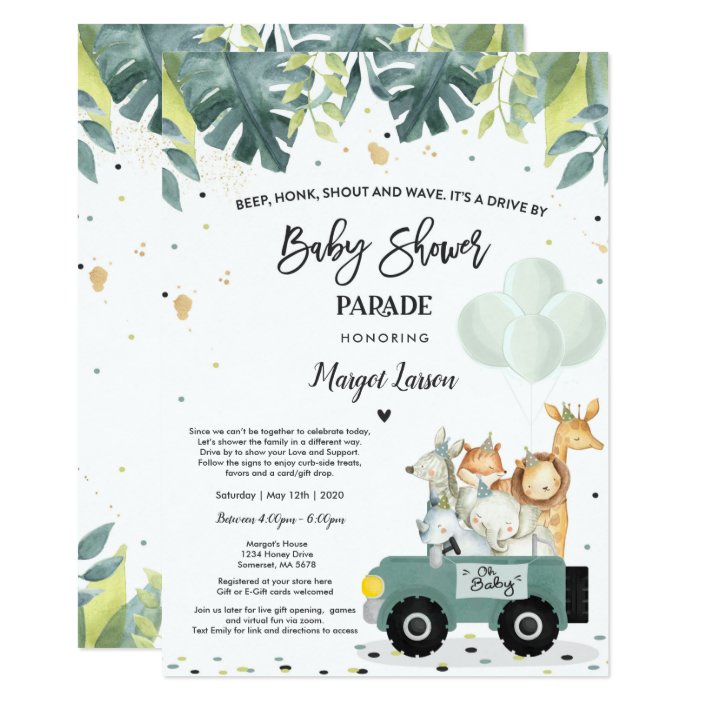 safari baby shower invitations