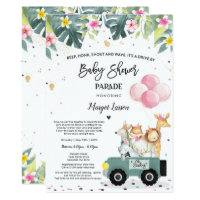Drive By Baby Shower Invitation Safari Baby Shower