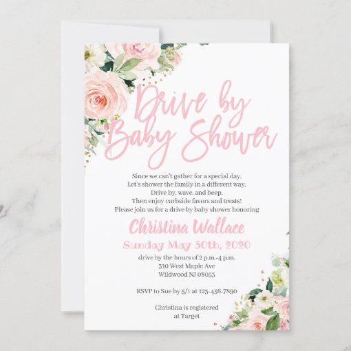 Drive By Baby Shower Invitations for a Girl Zazzle