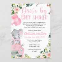 Drive by Baby Shower Invitations for Girls