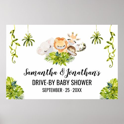 Drive_by Baby Shower Jungle Wild Animals Poster