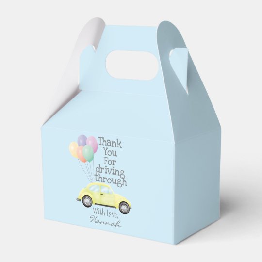 Drive By Baby Shower Parade Baby Blue for Boy Favor Box