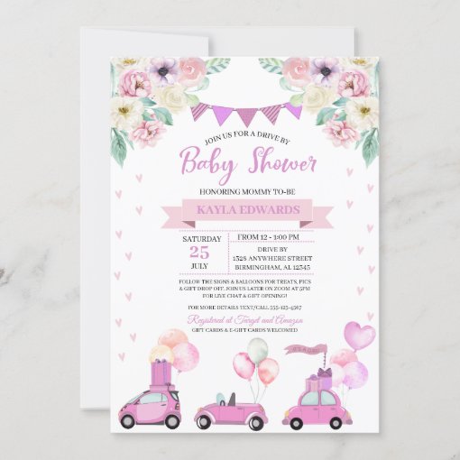Drive By Baby Shower Parade Invitation Zazzle