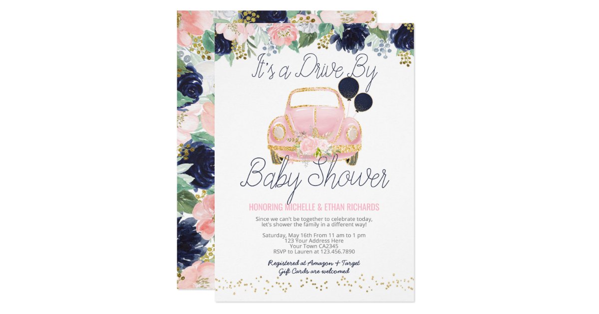 Drive By Baby Shower Parade Invitation
