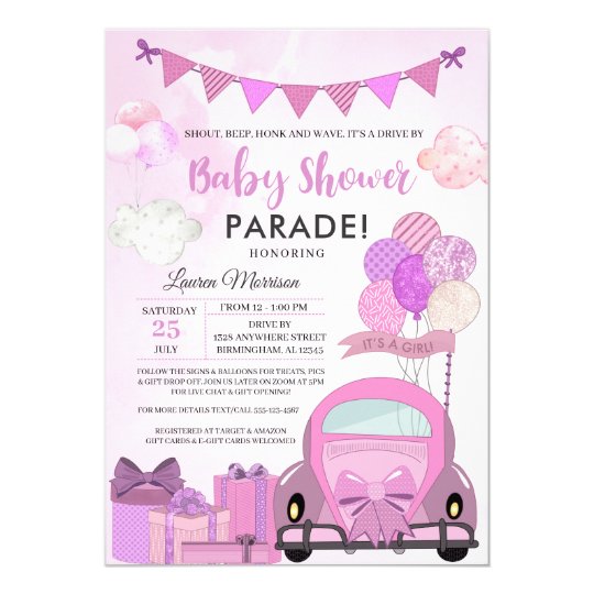 Drive By Baby Shower Parade Invitation