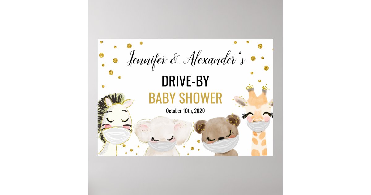 Driveby Baby Shower Poster Zazzle